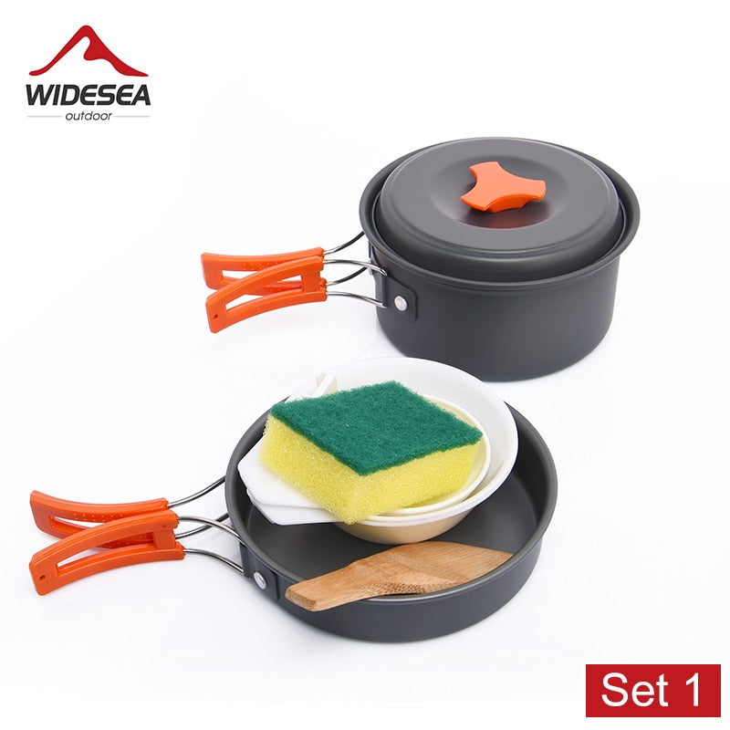 Widesea Camping Tableware Outdoor Cookware Set Pots Tourist Dishes Bowler Kitchen