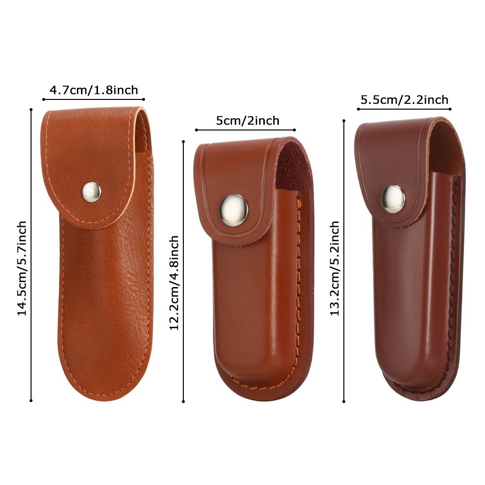 1PC Brown Fold Knife Cover Tool Belt Loop Case Holder Leather Sheath Pocket Hunt Camp Outdoor