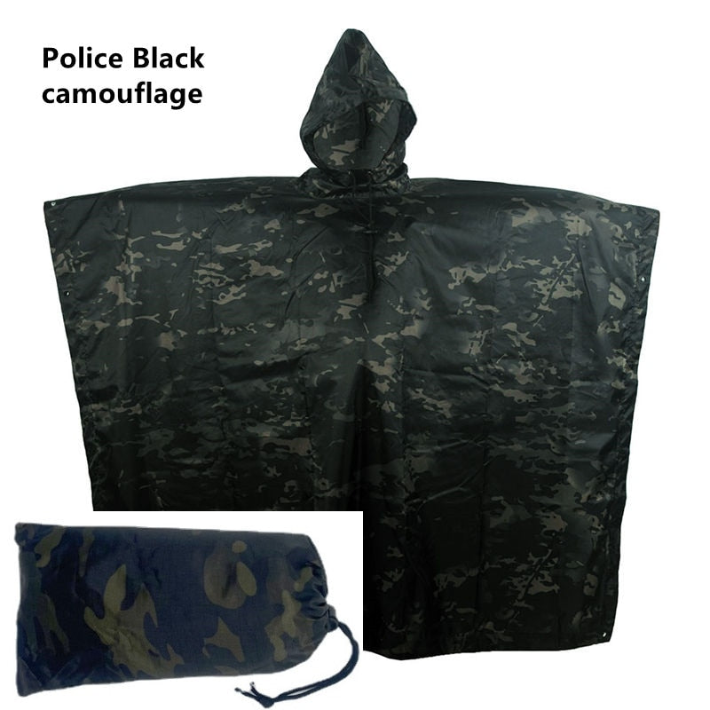 Outdoor Military Breathable Camouflage Poncho Jungle Tactical Raincoat Birdwatching Hiking