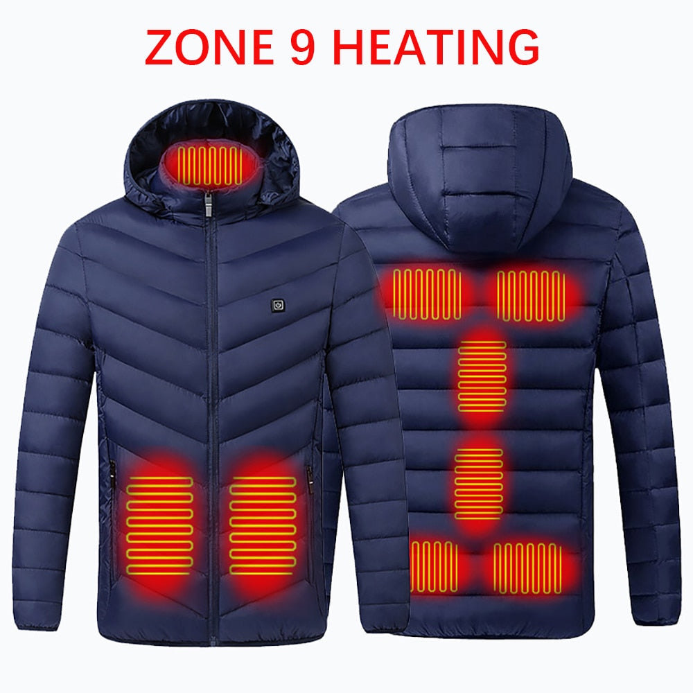 11 Areas Heated Jacket USB Men's Women's Winter Outdoor Electric Heating Jackets