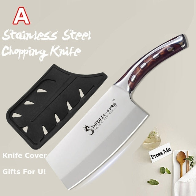 7 inch Chef Knife 4Cr13 Chinese Kitchen Knives Meat Fish Vegetables Slicing Knife Super