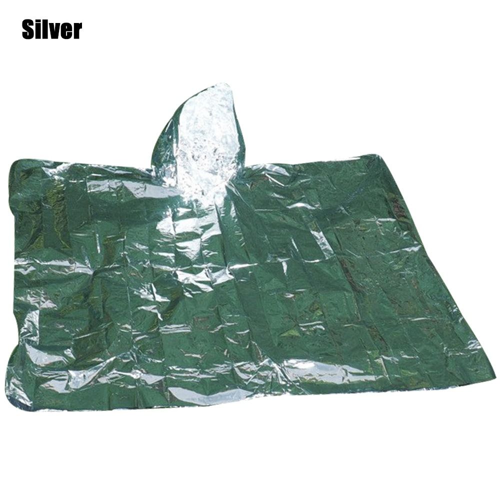 4 Colors Outdoor Camping Equipment Aluminum Film Rainwear Blankets Survival Raincoat