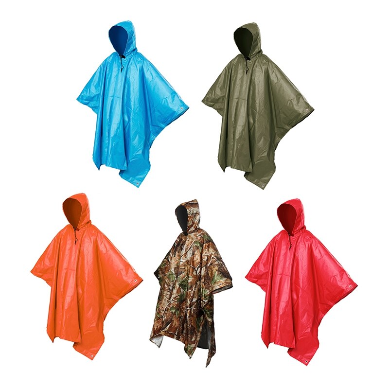 3 in 1 Multifunctional Raincoat Waterproof Rain Poncho Backpack Hiking Rain Cover