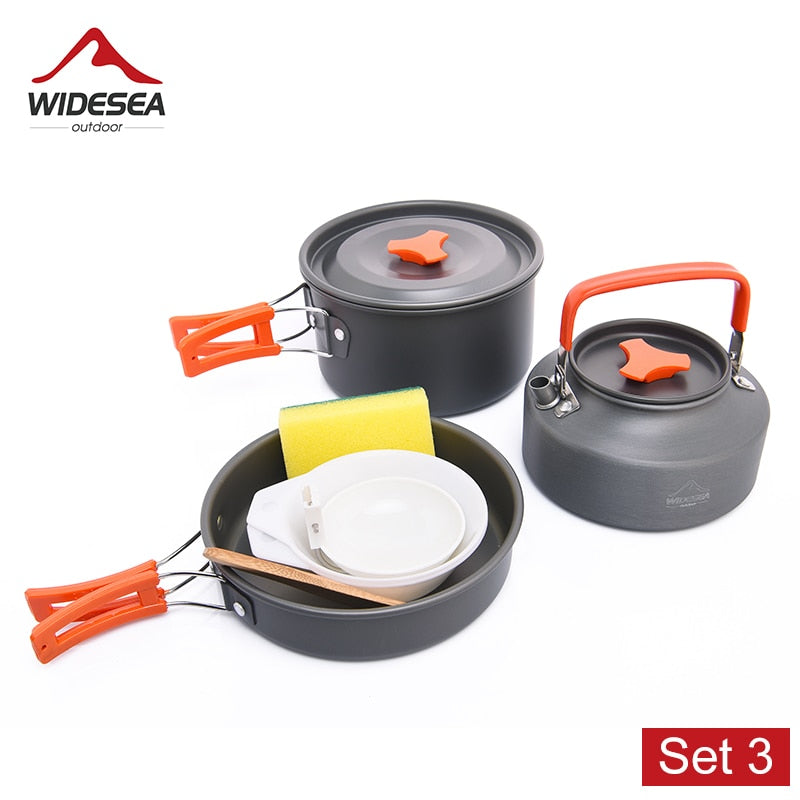 Widesea Camping Tableware Outdoor Cookware Set Pots Tourist Dishes Bowler Kitchen