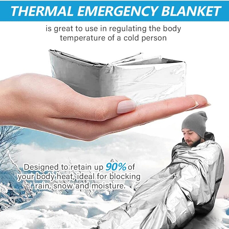 1PC Emergency Blankets Polyester Film Insulation Blankets for First aid Insulation Outdoor Survival