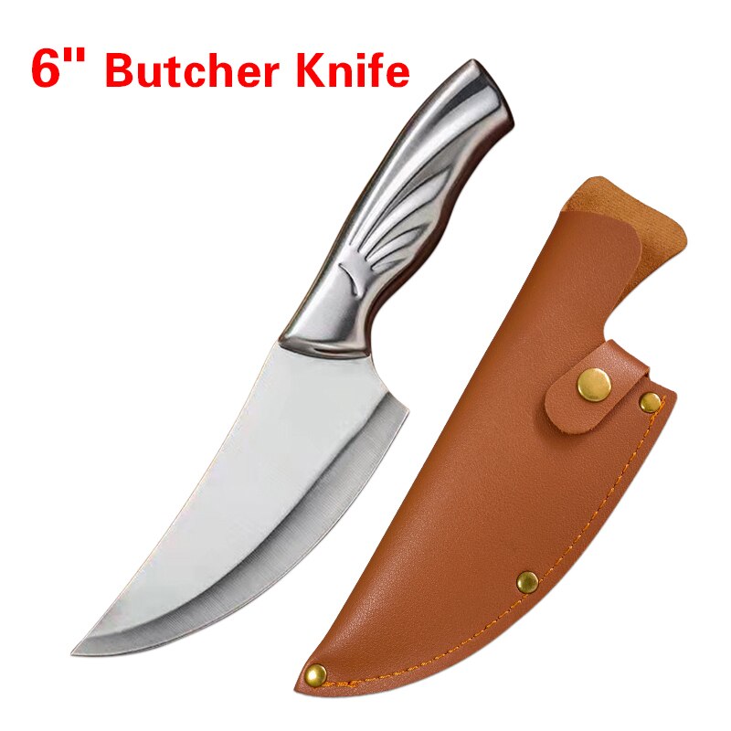 5CR15 Damascus Kitchen Hunting Knife Stainless Steel Boning Meat Cleaver Outdoor