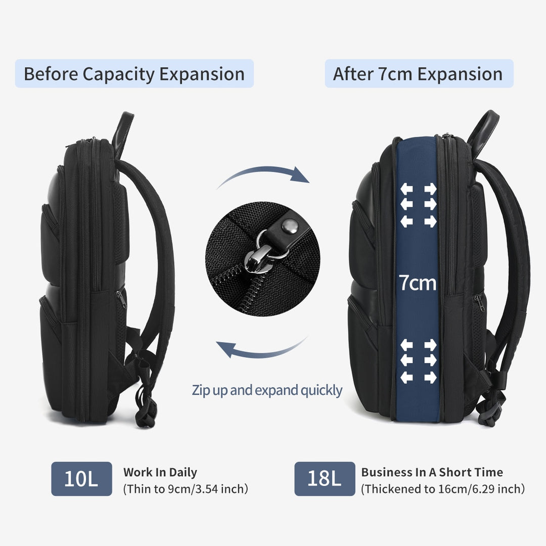 Lifetime Warranty Expandable Men Backpack Thin Travel  Waterproof 15.6 inch Laptop For Mochila