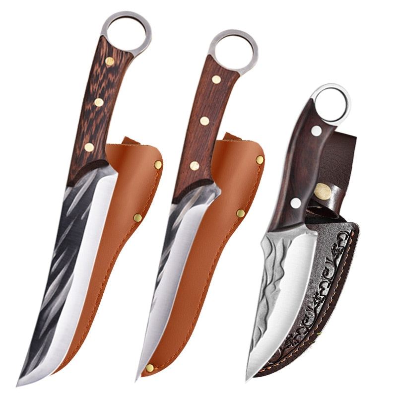 Stainless Steel Boning Knife for Outdoor Camping, Meat Cleaver Slicing Knife for Household