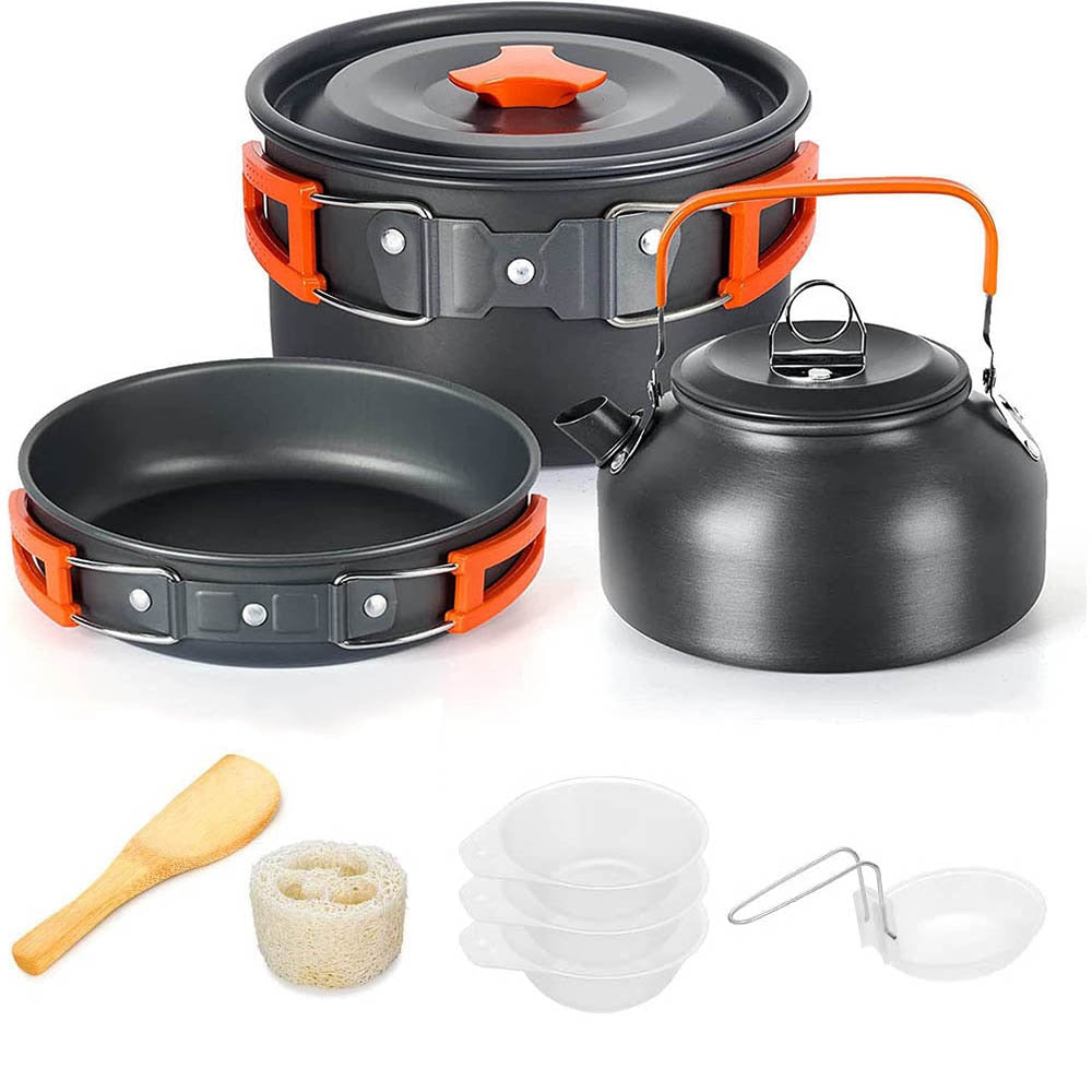 Camping Outdoor Aluminum Lightweight Equipment Camping Cookware Kit For Traveling