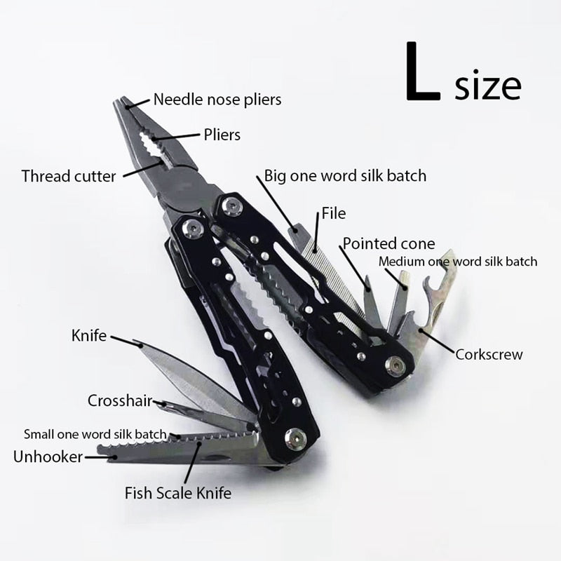 Pocket Multitool Stainless Steel Multitool Pliers Knife Screwdriver for Outdoor Survival Camping