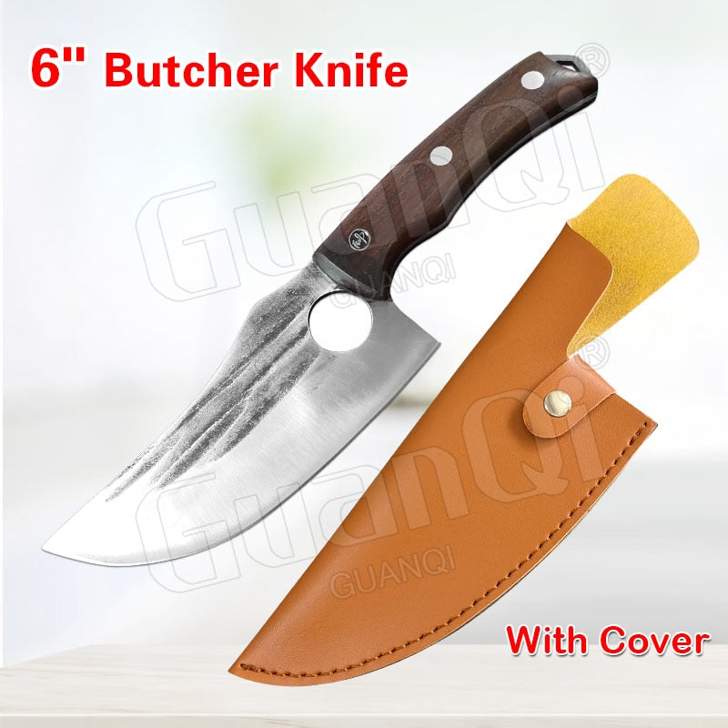 Fish Filleting Knife Stainless Steel Boning Handmade Kitchen Meat Cleaver Camping Cutter Chef Knives