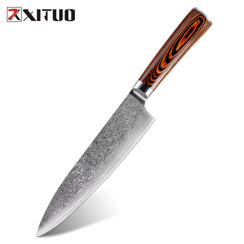 XITUO 1-4pcs kitchen knives set Japanese Damascus steel kitchen knife VG10 chef boning