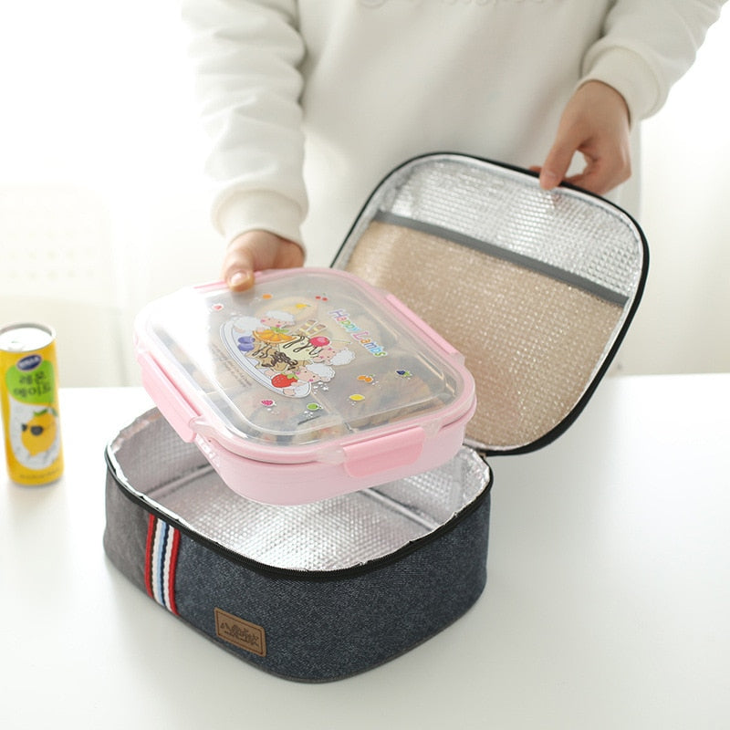 Oxford Lunch Bag Insulated Cooler Women kids Bento Bag Thermal Food Bag Carrier Accessories