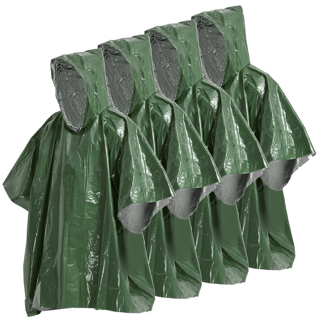 4/8pcs Emergency Rain Poncho Thermal Blanket Poncho Weather Proof Outdoor Survival