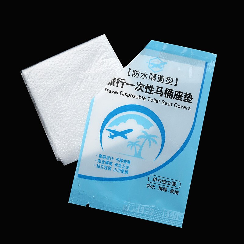 50Pcs Disposable Toilet Seat Cover Mat Portable 100% Waterproof Safety Pad For Travel/Camping