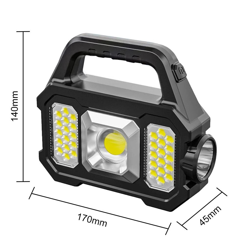 USB Rechargeable Flashlight Waterproof 6 Gear COB/LED Torch Light Portable Powerful