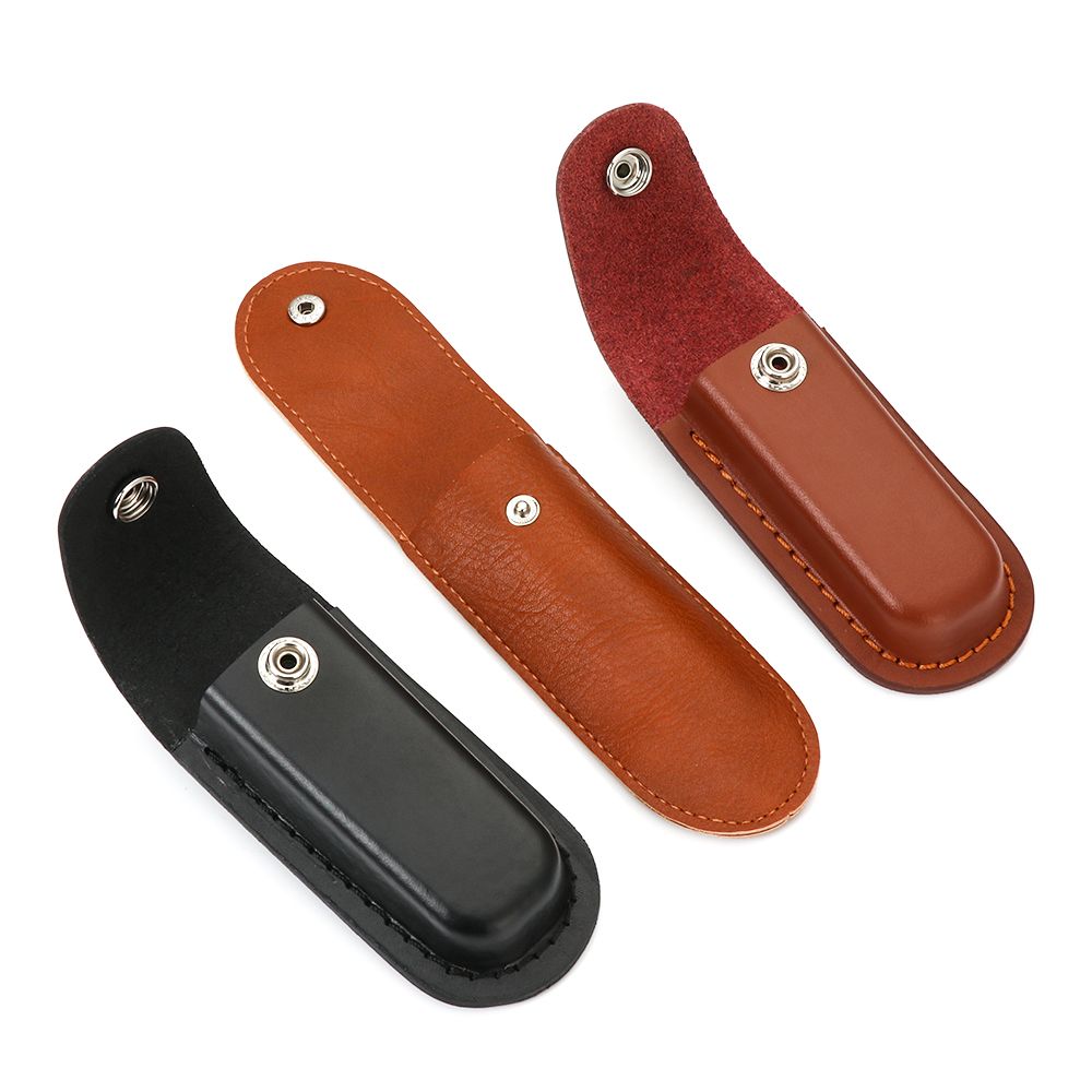 1PC Brown Fold Knife Cover Tool Belt Loop Case Holder Leather Sheath Pocket Hunt Camp Outdoor