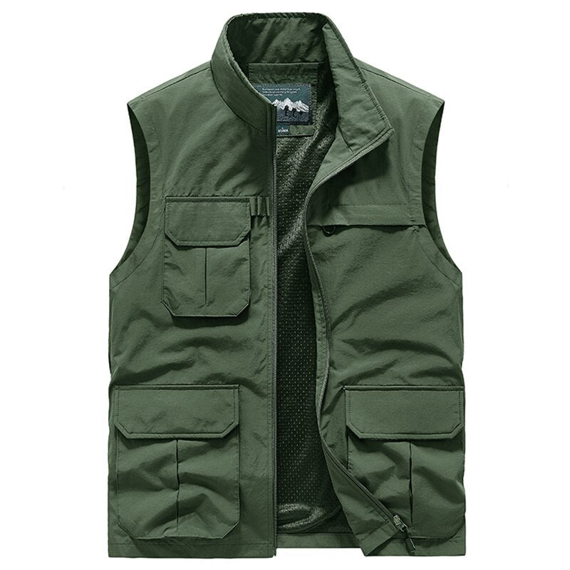 Male Work Vest Summer Tool Tactical Military Motorcyclist Multi-pocket Men Hunting Coat