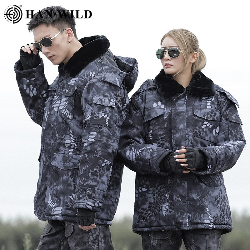 -21°F Men Winter Jacket Warm Thick Parkas Camping Jacket Outwear Army Windproof Military