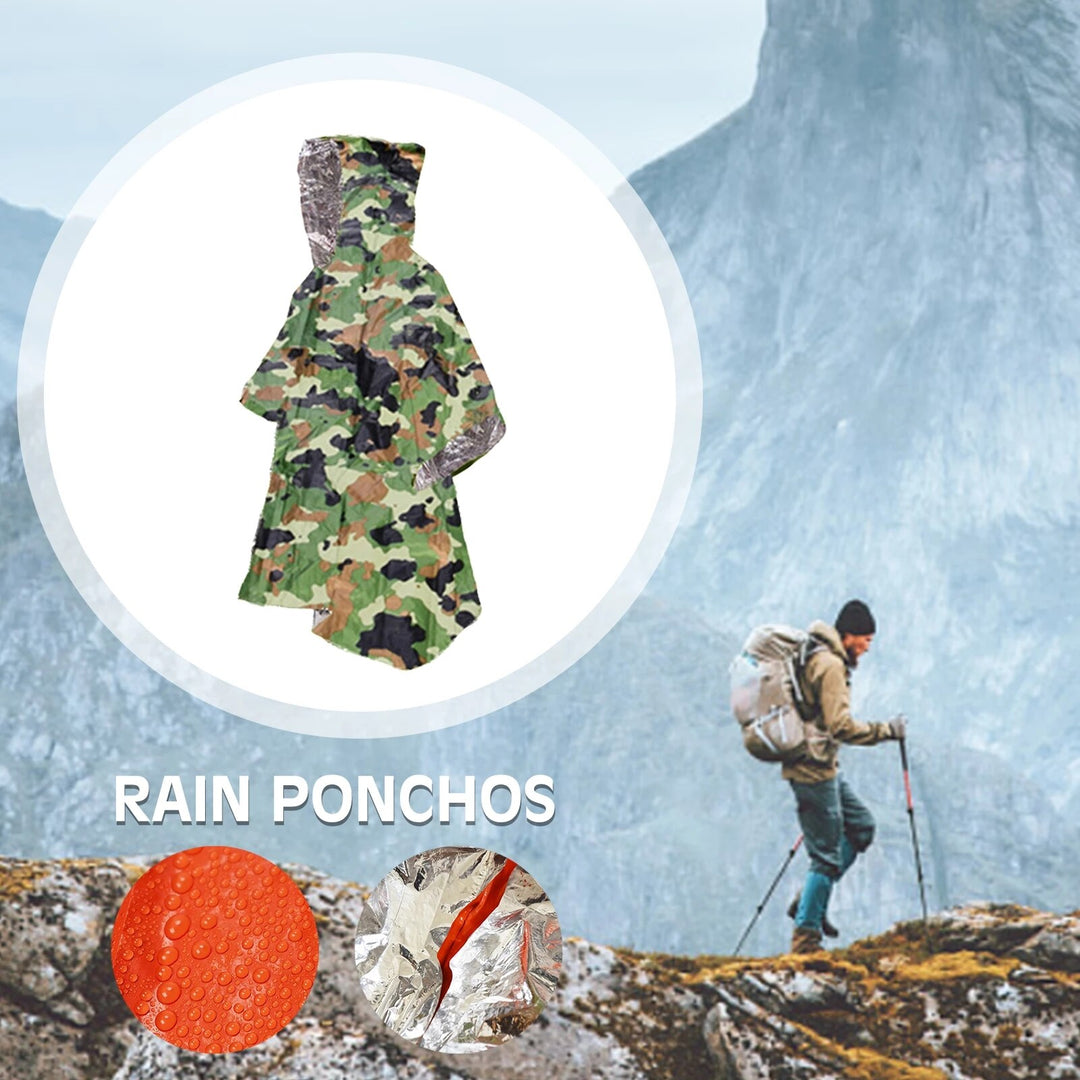 Portable Raincoat Military Waterproof Rain Coat Survival Poncho Outdoor Camping Tent