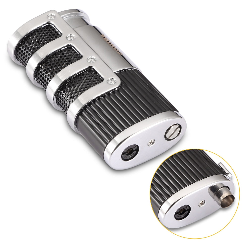 COHIBA Lighter Lighting Cigar Tool Metal 3 Torch Gas Refillable Lighters Smoking Accessories