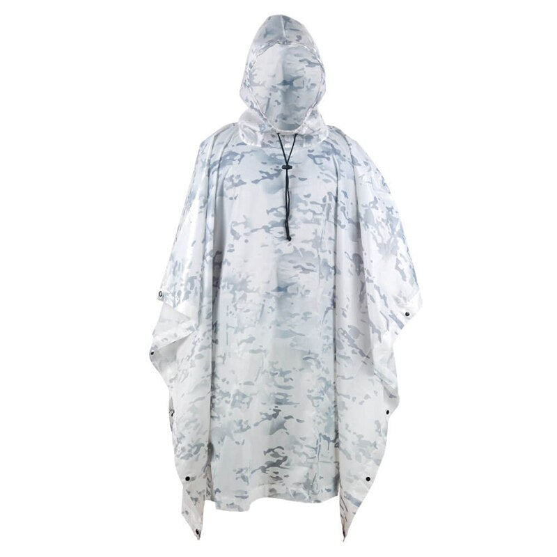 Outdoor Military Poncho 210T+PU Army War Tactical Raincoat Hunting Ghillie Suit Accessories