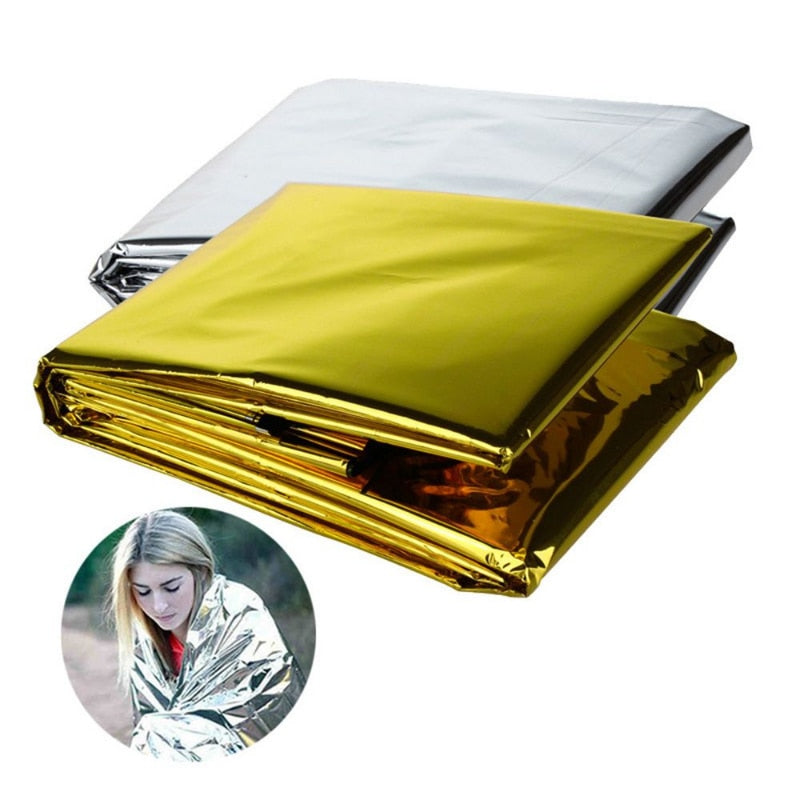 Emergency Blanket Outdoor Survival  Waterproof Foil Thermal Blanket for Camping Hiking