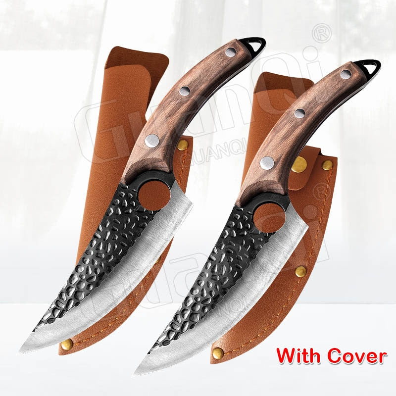 Fish Filleting Knife Stainless Steel Boning Handmade Kitchen Meat Cleaver Camping Cutter Chef Knives