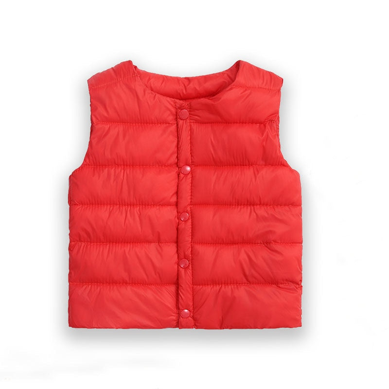 2022 Autumn and Winter New Children's Clothing Down Cotton Vest Shoulder Inner Timid