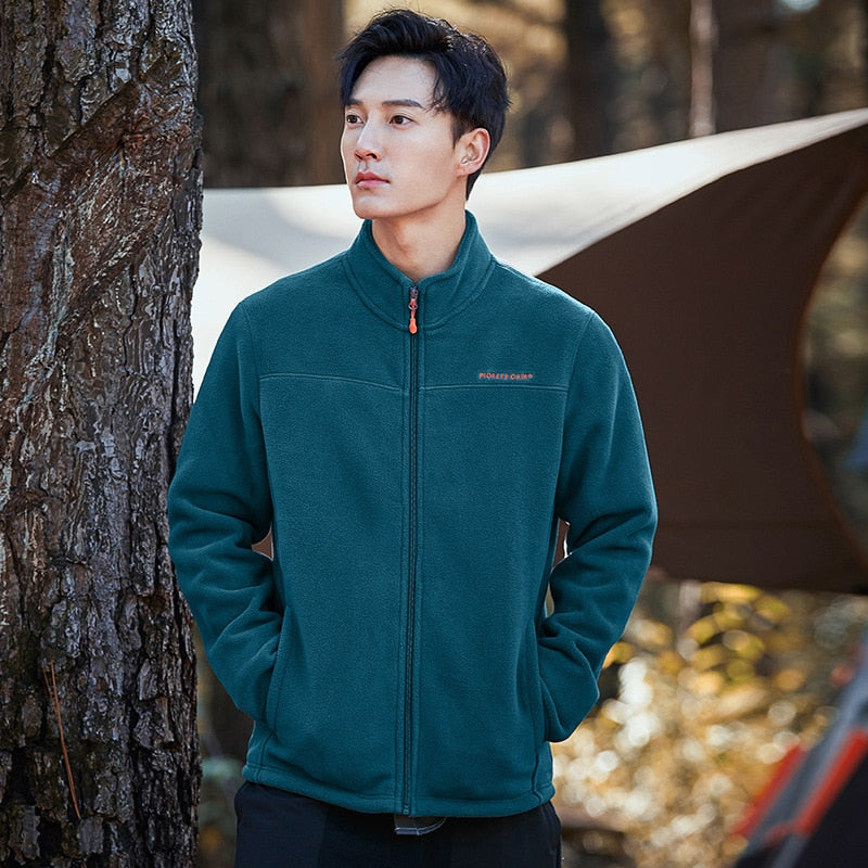 Pioneer Camp warm fleece hoodies men brand-clothing autumn winter zipper sweatshirts