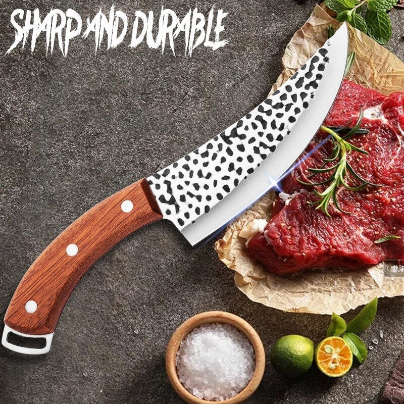 Stainless Steel Outdoor Hunting Cleaver Knife for Meat Vegetables Chef Knife