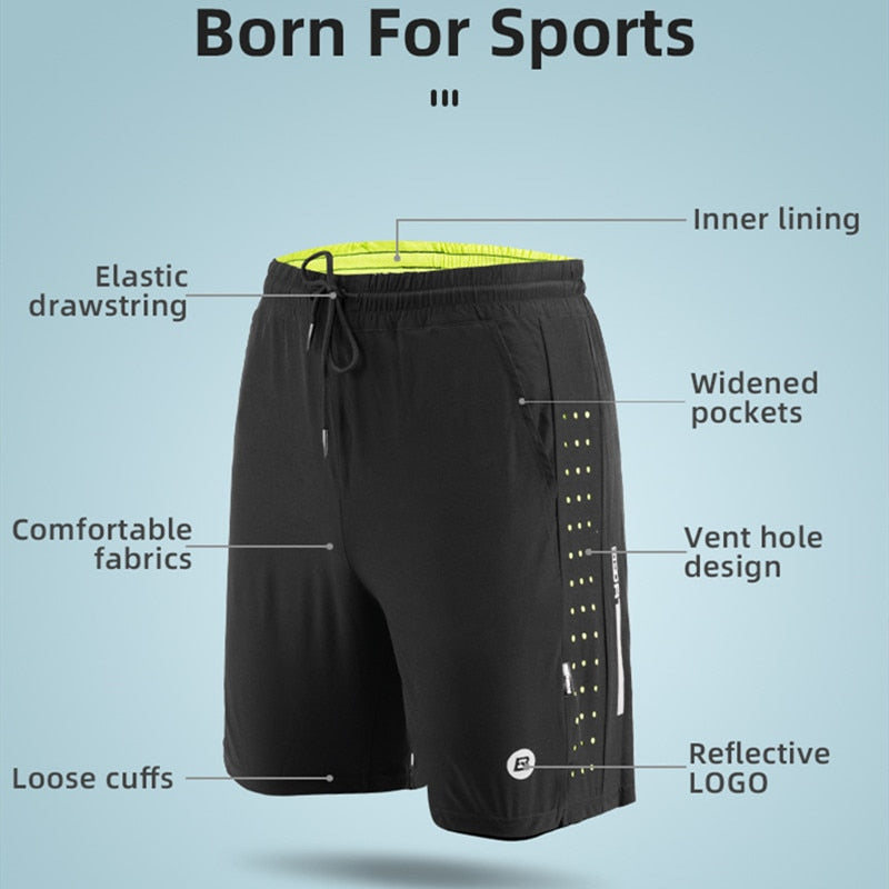 ROCKBROS Running Shorts Unisex Clothing Exercise Gym Shorts Spandex Jogging Fitness