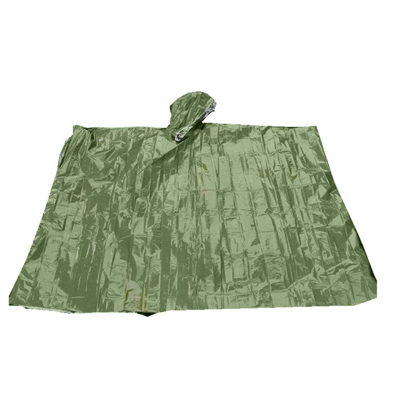 Raincoat Aluminum Film Disposable Poncho Cold Survival Tool Camping Equipment