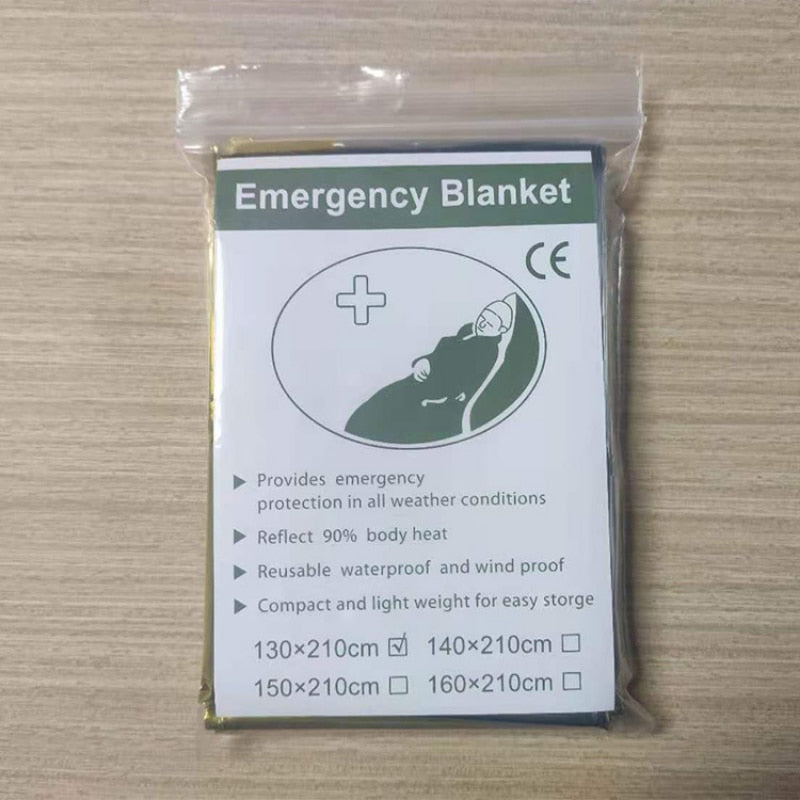 Emergency Blanket Outdoor Survival  Waterproof Foil Thermal Blanket for Camping Hiking