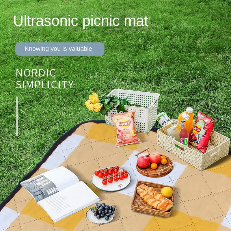 Pad Ultrasonic Picnic Mat Thickened Waterproof Beach Blanket Camping Tent Grassland Mat Outdoor