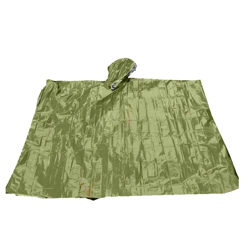 Waterproof Emergency Raincoat Aluminum Film Poncho Cold Insulation Rainwear Blankets