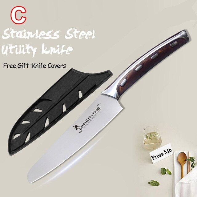 7 inch Chef Knife 4Cr13 Chinese Kitchen Knives Meat Fish Vegetables Slicing Knife Super