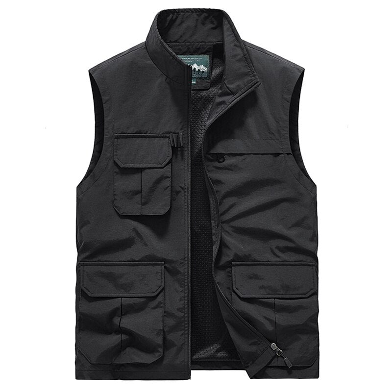 Male Work Vest Summer Tool Tactical Military Motorcyclist Multi-pocket Men Hunting Coat