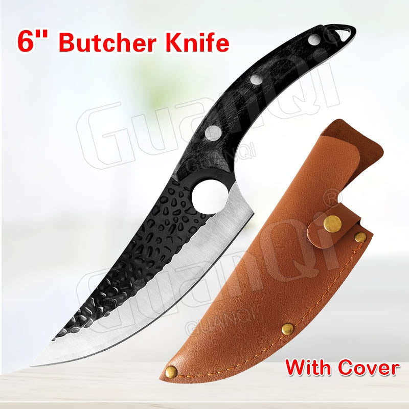 Fish Filleting Knife Stainless Steel Boning Handmade Kitchen Meat Cleaver Camping Cutter Chef Knives