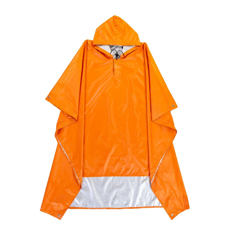 3 in 1 Waterproof Adult Long Raincoat Women Men Rain Coat Jacket Hooded Poncho