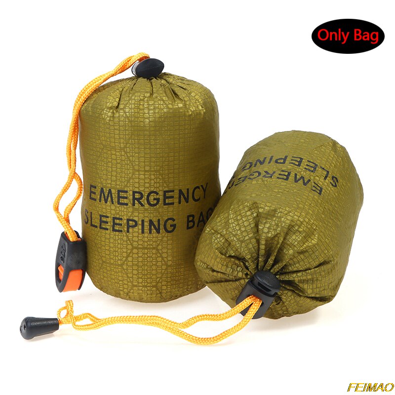 Outdoor Portable Drawstring Bag Emergency Survival Blanket With Whistle Storage Bag PE