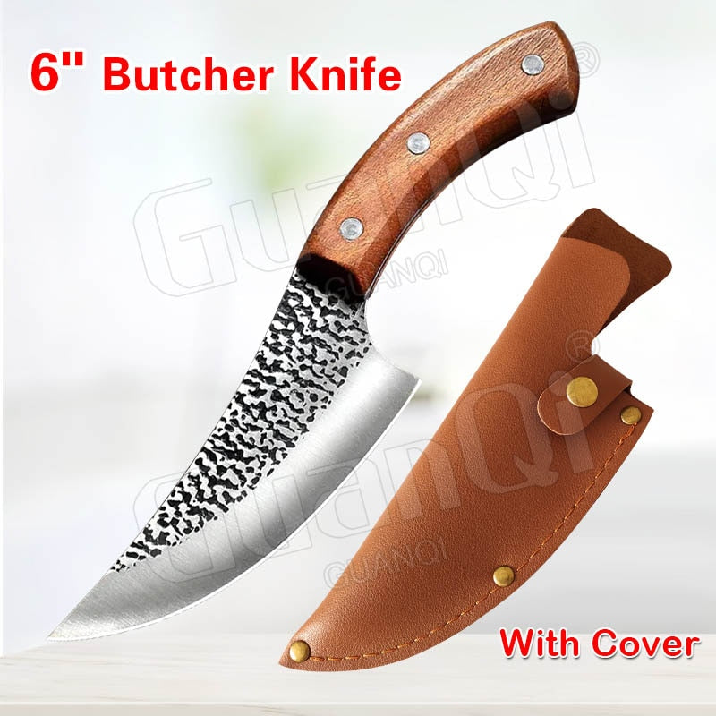 Fish Filleting Knife Stainless Steel Boning Handmade Kitchen Meat Cleaver Camping Cutter Chef Knives