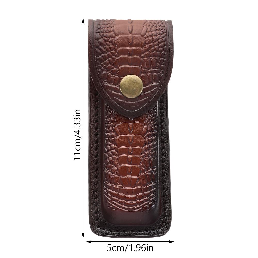 1PC Brown Fold Knife Cover Tool Belt Loop Case Holder Leather Sheath Pocket Hunt Camp Outdoor