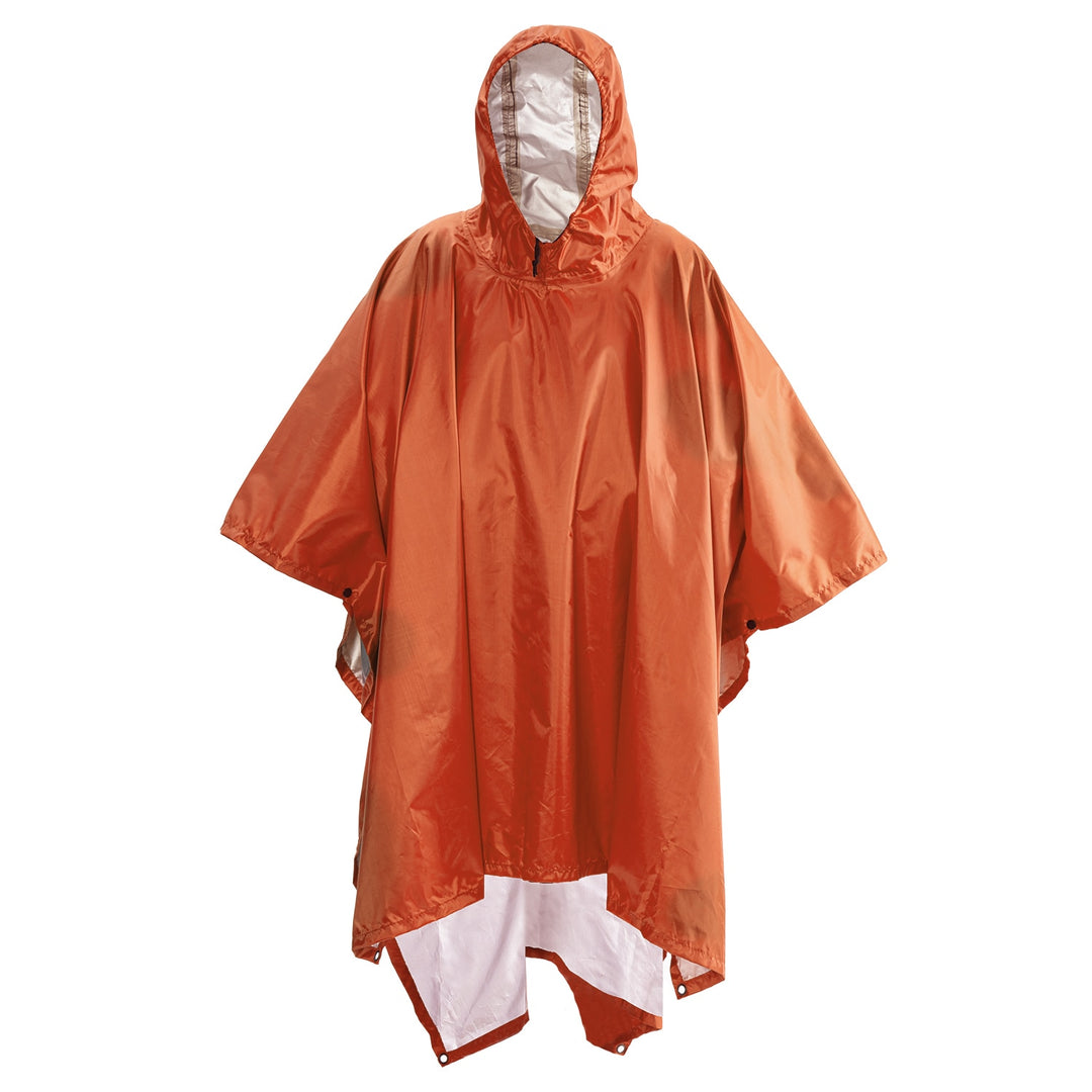 Portable Multifunctional 3 In 1 Rain Coat Hiking Camping Raincoat Poncho Mat Awning Durable