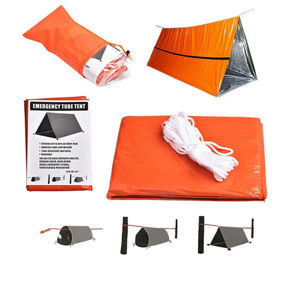 Easy To Carry Sleeping Bag Aluminum Film Tent Cold-proof Picnic Mat Sleeping Survival Warmth