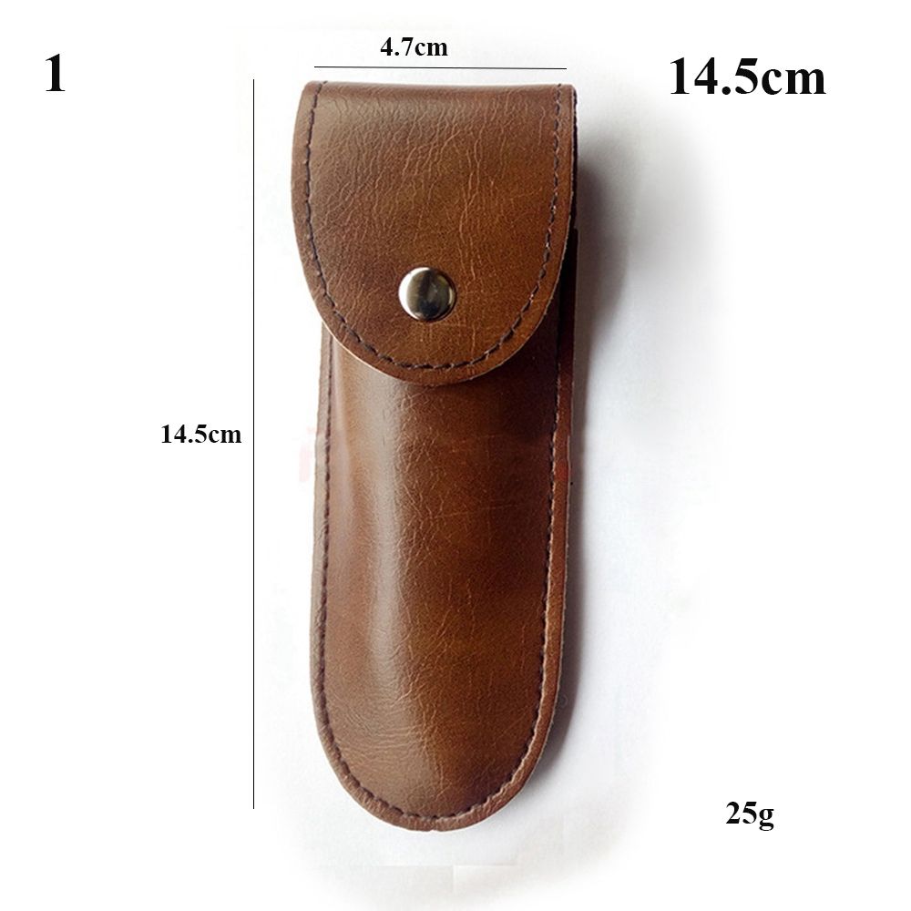 1PC Brown Fold Knife Cover Tool Belt Loop Case Holder Leather Sheath Pocket Hunt Camp Outdoor