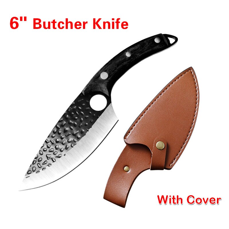 5CR15 Damascus Kitchen Hunting Knife Stainless Steel Boning Meat Cleaver Outdoor