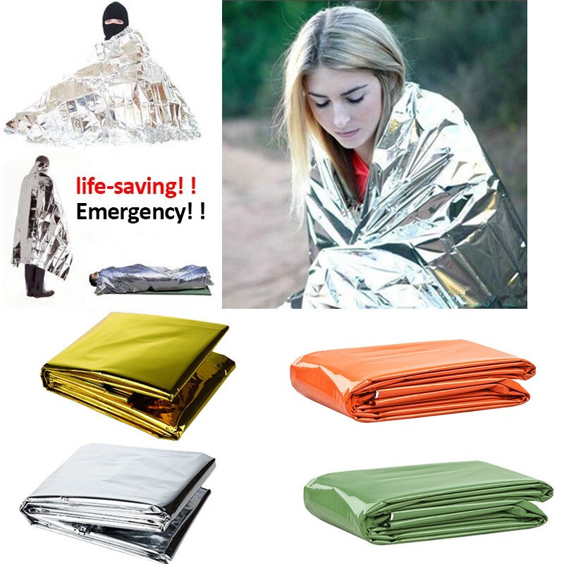 Folding Emergency Blanket Outdoor Survival Rescue Foil Thermal Windproof Keep Warm