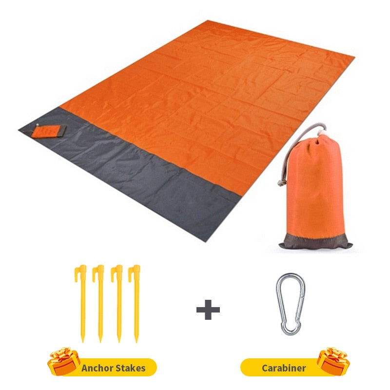 Beach Blanket Waterproof Sandproof Pocket Beach Mat Folding Camping Mattress Portable