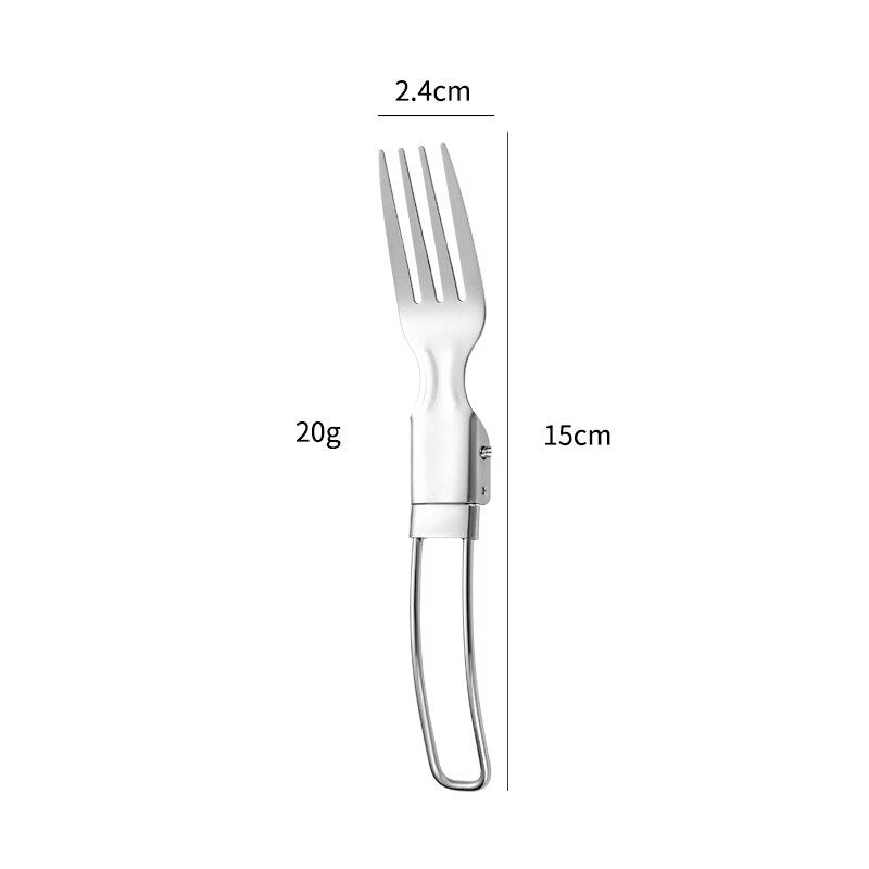 304 Stainless Steel Folding Spoon Spork Outdoor Tableware  Camping Cookware